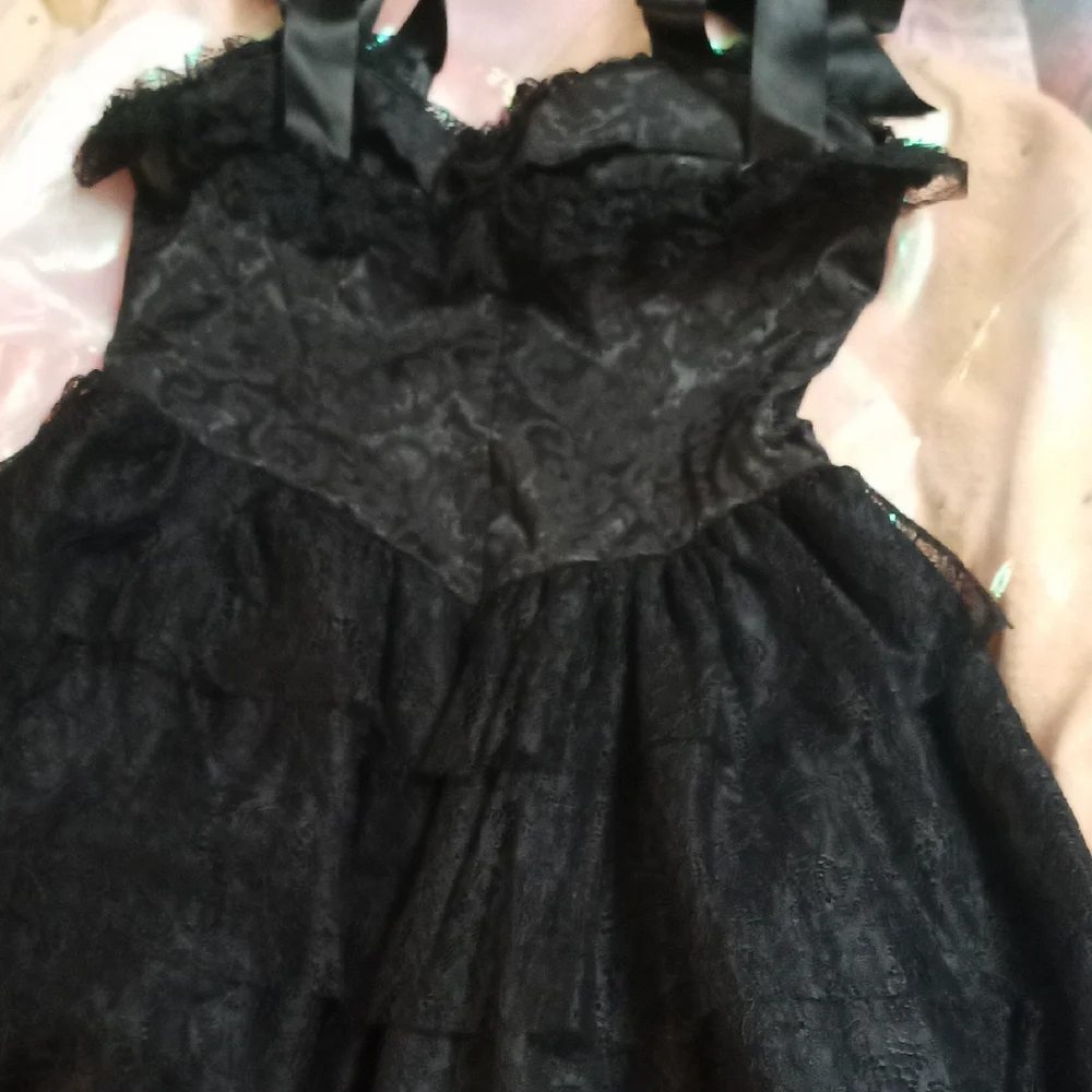 Elegant Black Lace Corset Dress Trickz And Treatz Medium Brand New - Picture 4 of 5